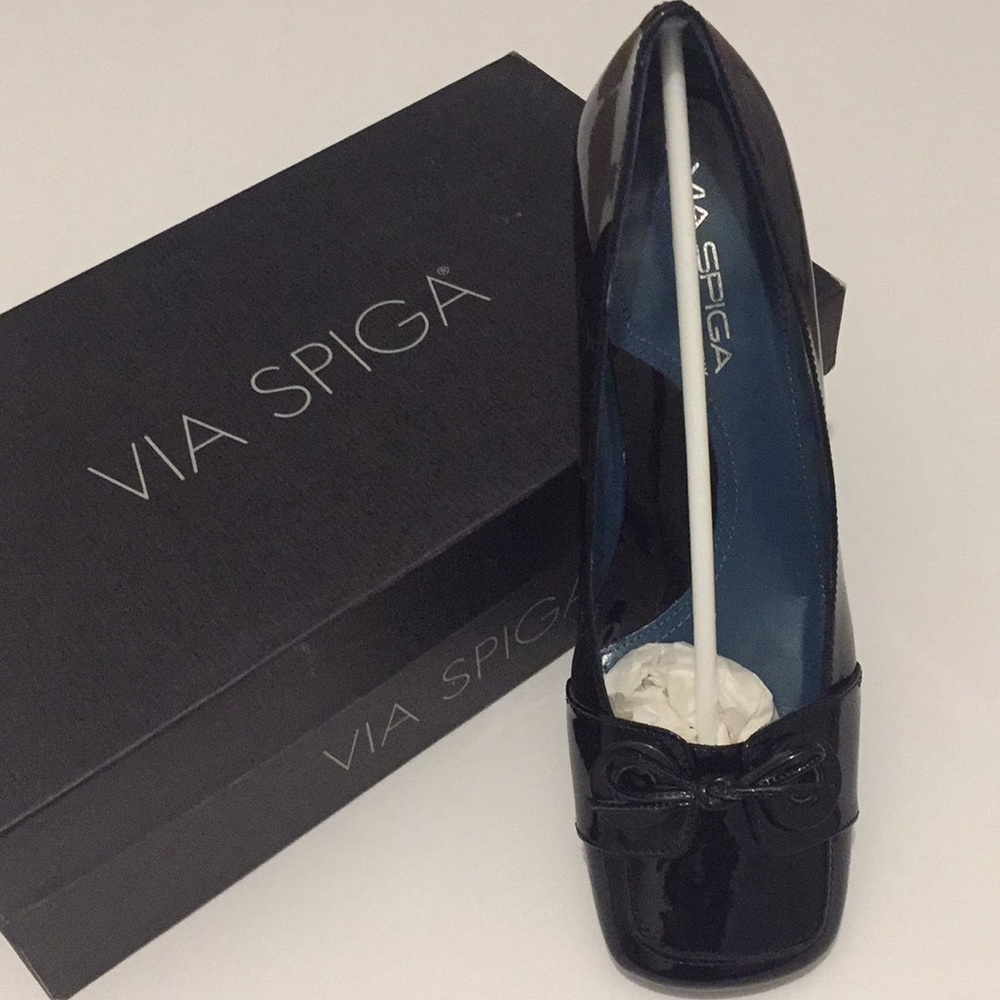 NEW!   VIA SPIGA BLACK PATENT SHOES ❤️ - Picture 2 of 8